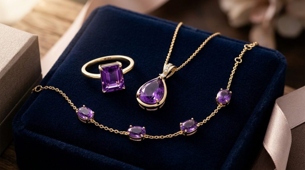 Bijoux Améthyste : Bagues, Colliers et Bracelets Naturels