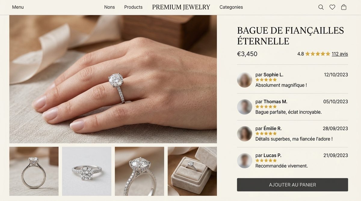 bague de fiancaille or blanc — image 2