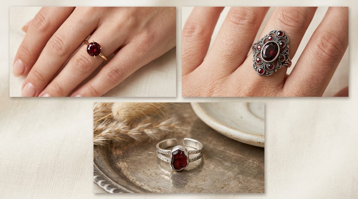 bague grenat — image 1