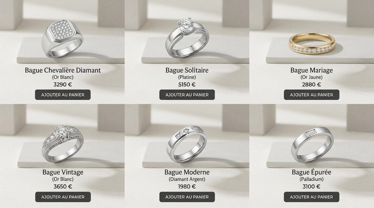 bague homme diamant — image 1