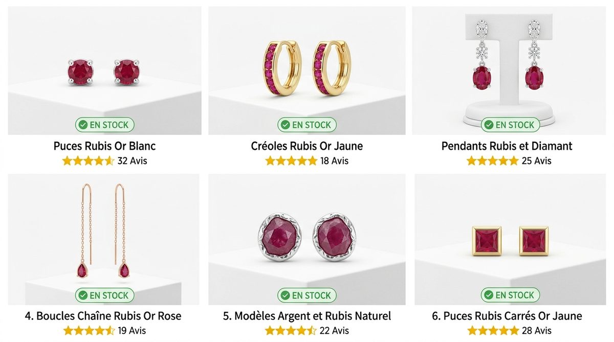 boucle d oreille rubis — image 1