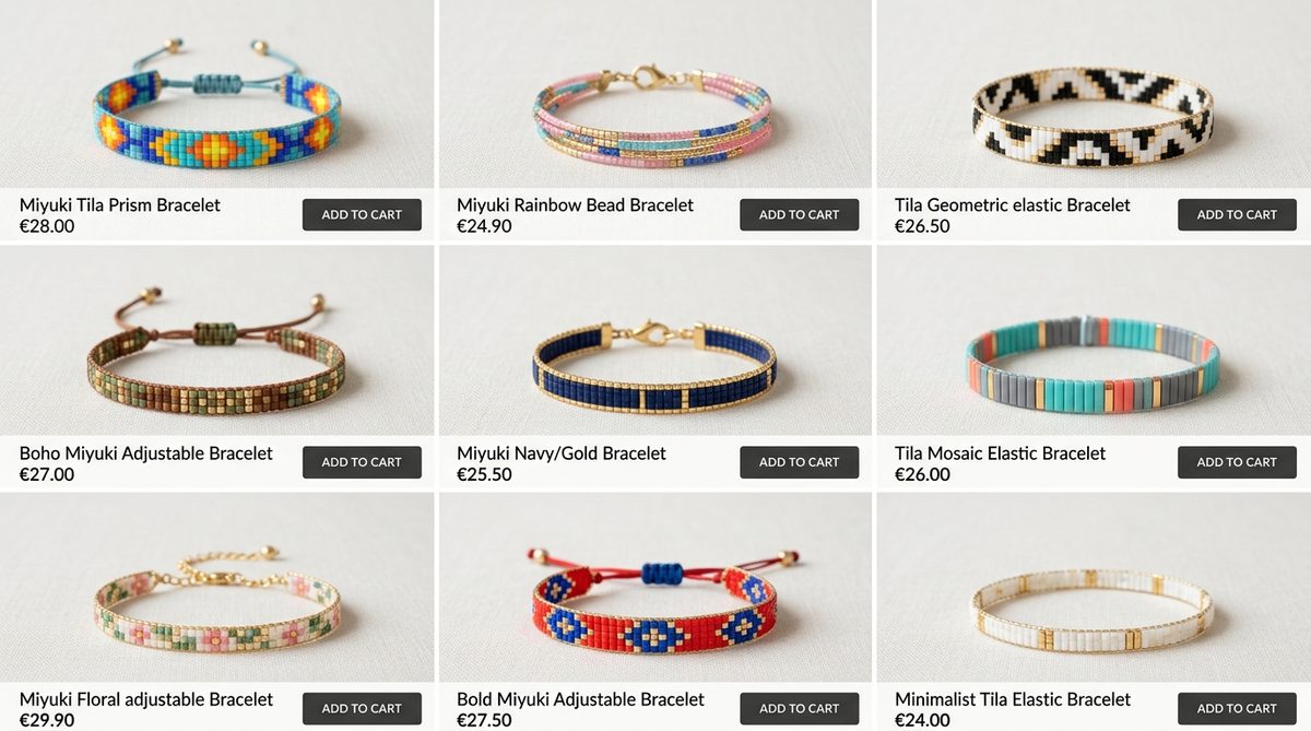 bracelets perles plates — image 1