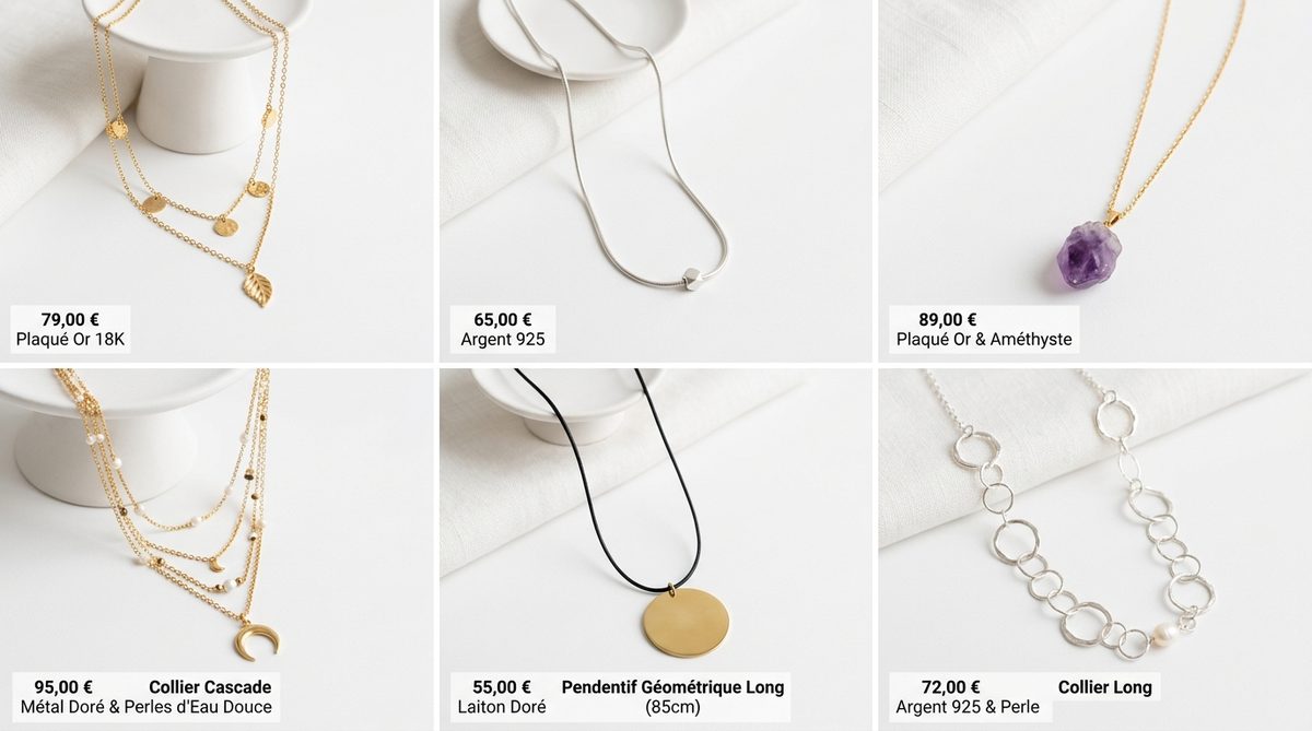 collier long femme — image 1