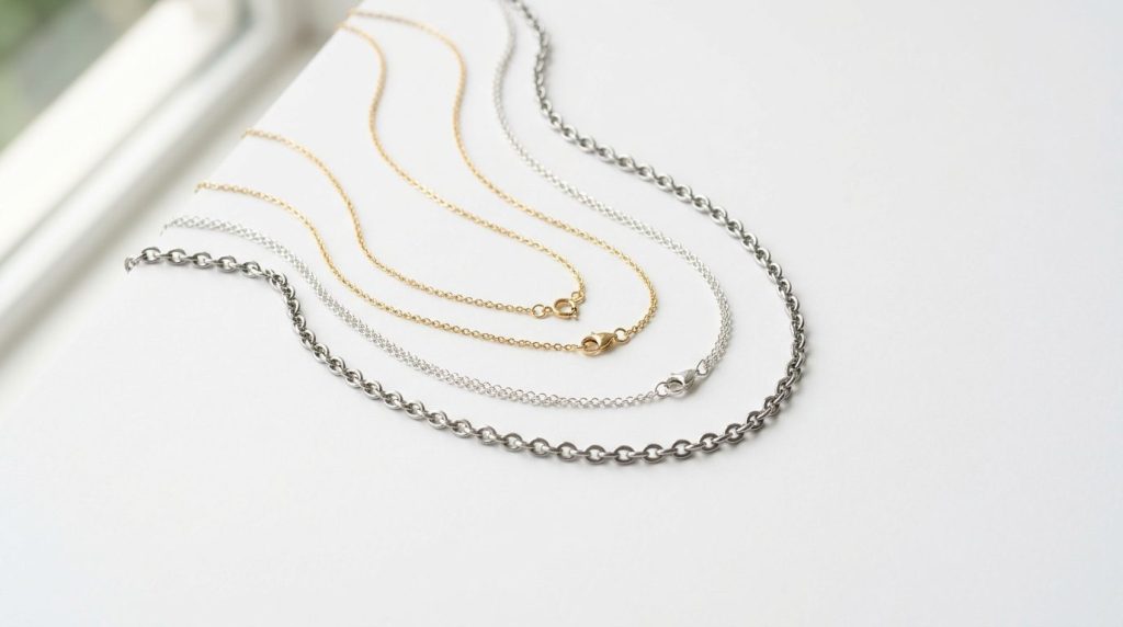 Chaîne Longue Femme – Colliers Or, Argent & Acier
