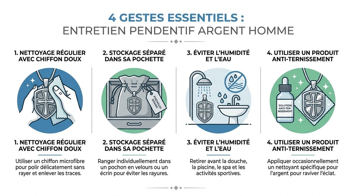 pendentif argent homme — image 2
